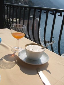 Cappuccino on the veranda Albergo Miramare