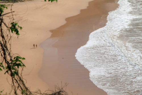Praia do Sancho beach walkers