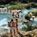 Saturnia hot springs bathers
