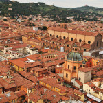 Bologna La Rossa tower view roofs
