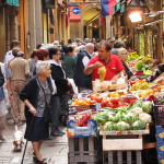 Bologna market shoppers