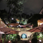 Hotel del Russie gardens at night