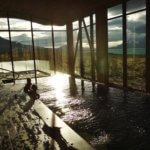 Tierra Patagonia indoor pool sunset
