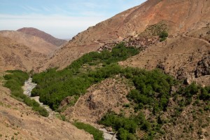 Hiking in the High Atlas valley trail