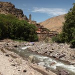 Hiking in the High Atlas river flow