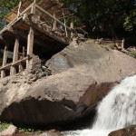 Trek in High Atlas waterfall restaurant