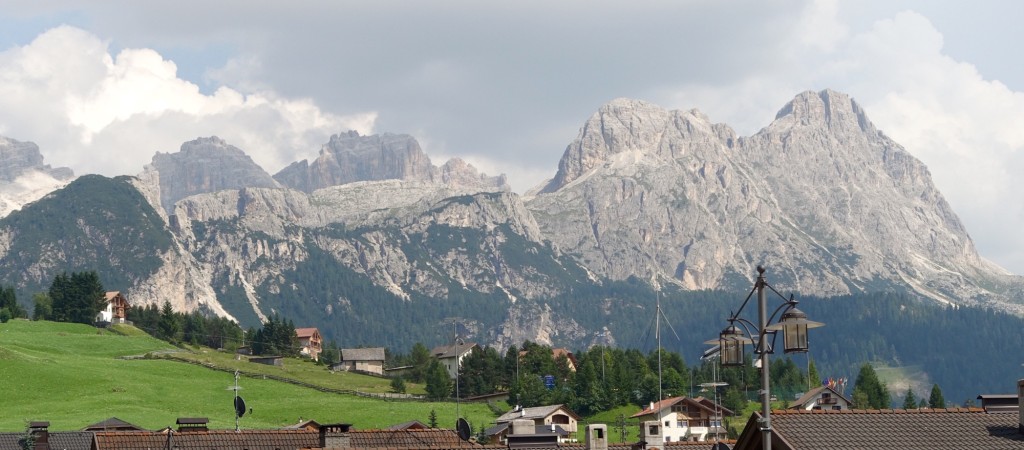 San Cassiano mountain backdrop
