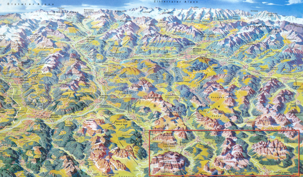 Dolomites map