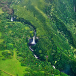 Flying over Hana waterfalls