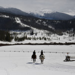 Devil's Thumb Ranch horse riders snow
