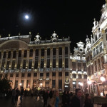 Brussels Grand Place moonlight