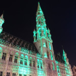 Brussels Grand Place tower lights