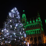 Brussels Grand Place Christmas tree night