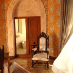 Chateau de Riell bedroom door and chair