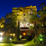 Chateau de Riell at night