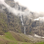 Cirque de Gavarnie waterfall misty