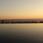 La Coorniche pool at sunset