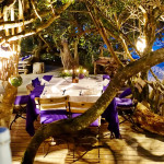 La Table de la Plage Murtoli table under tree