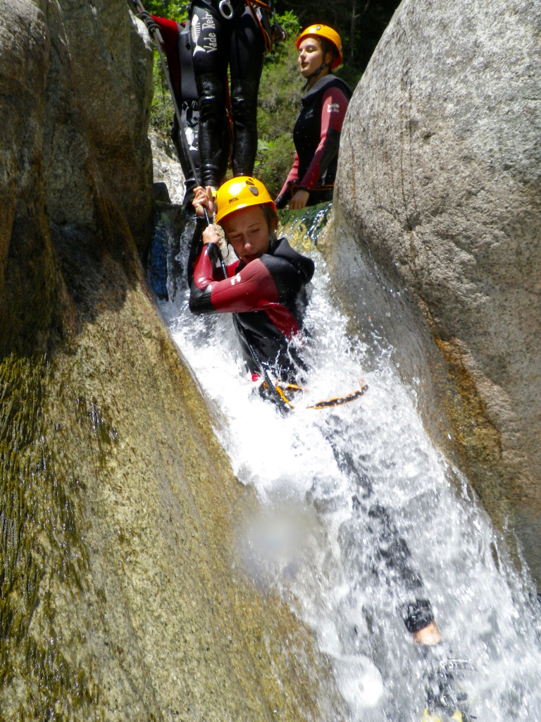 Canyoning in Corsica waterfall