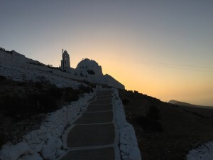 Church of Panagia in Chora, Folegandros sunrise