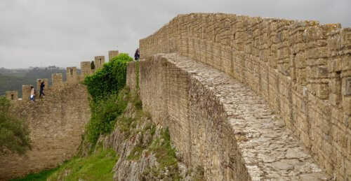 Obidos castle rampart walkway