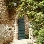 Obidos castle green doorway