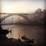Porto Ribeira bridge in fog
