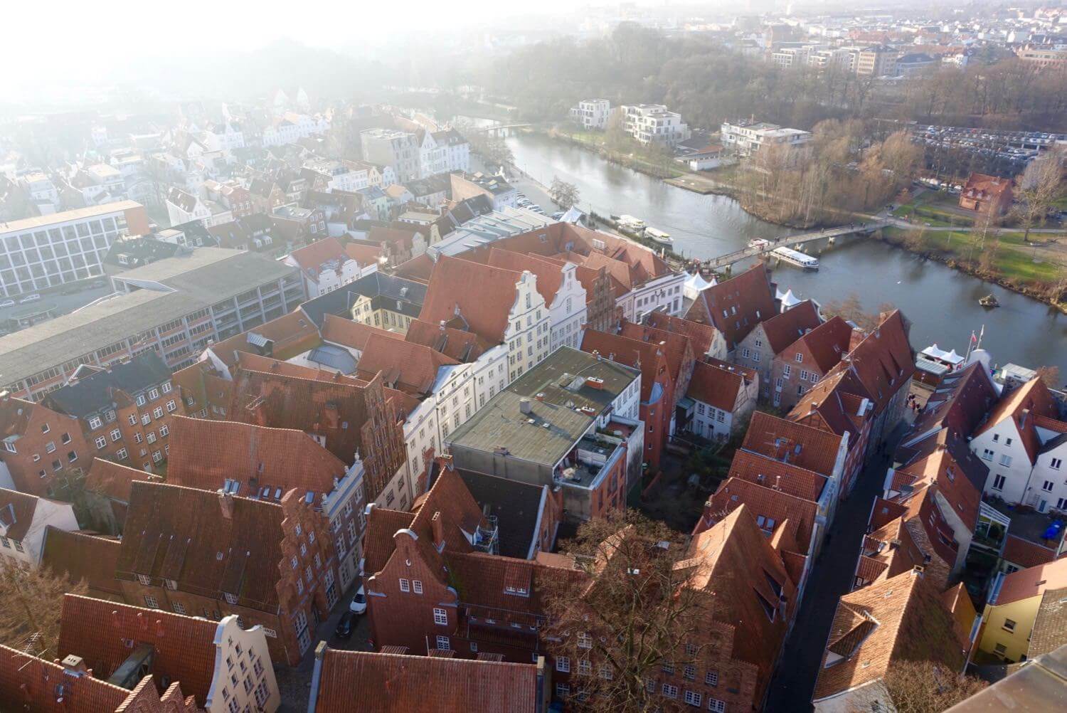 Lübeck old city view from tower