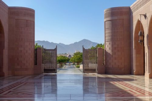 Sultan Qaboos Mosque entrance view