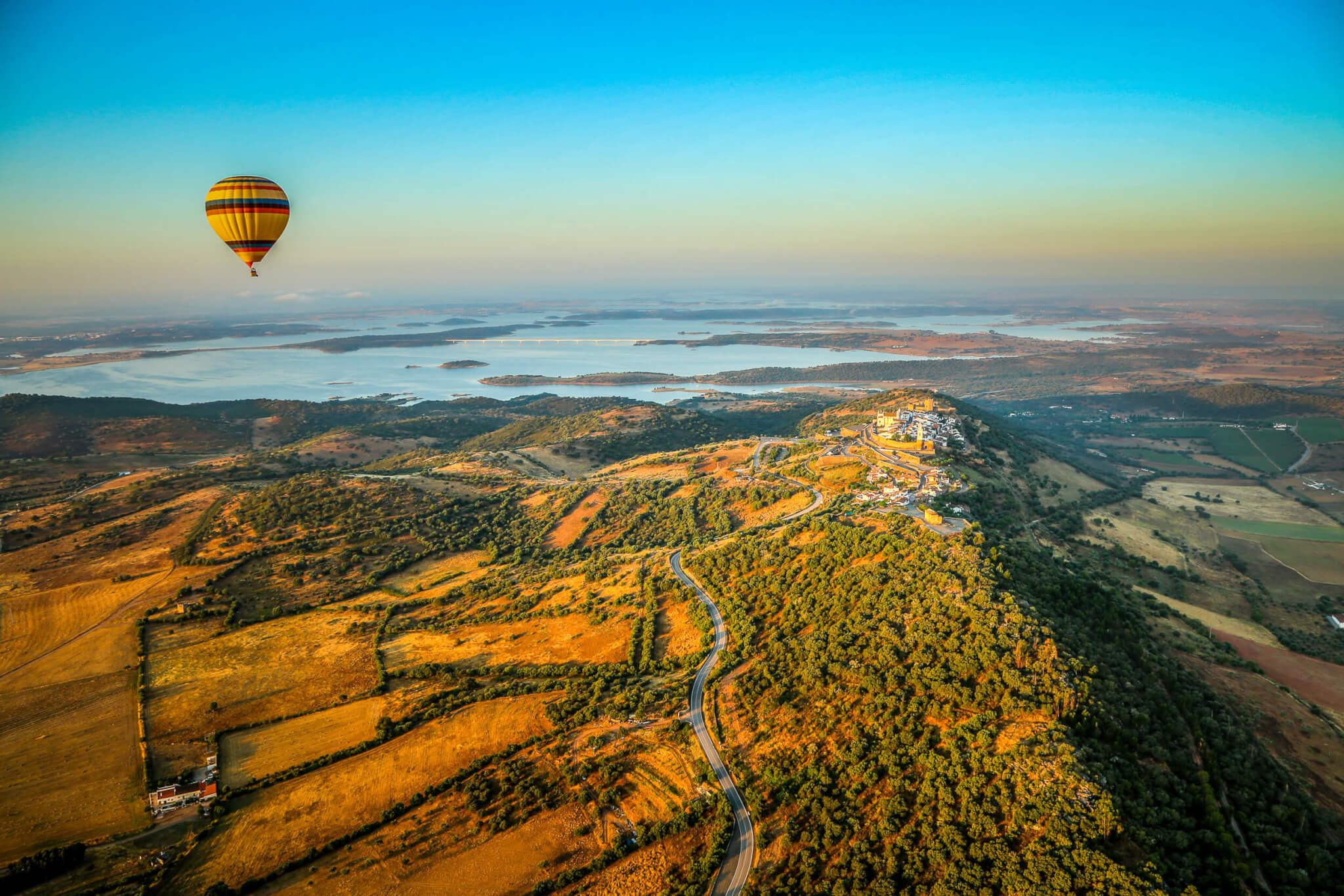 Ballooning over Alentejo reservoir