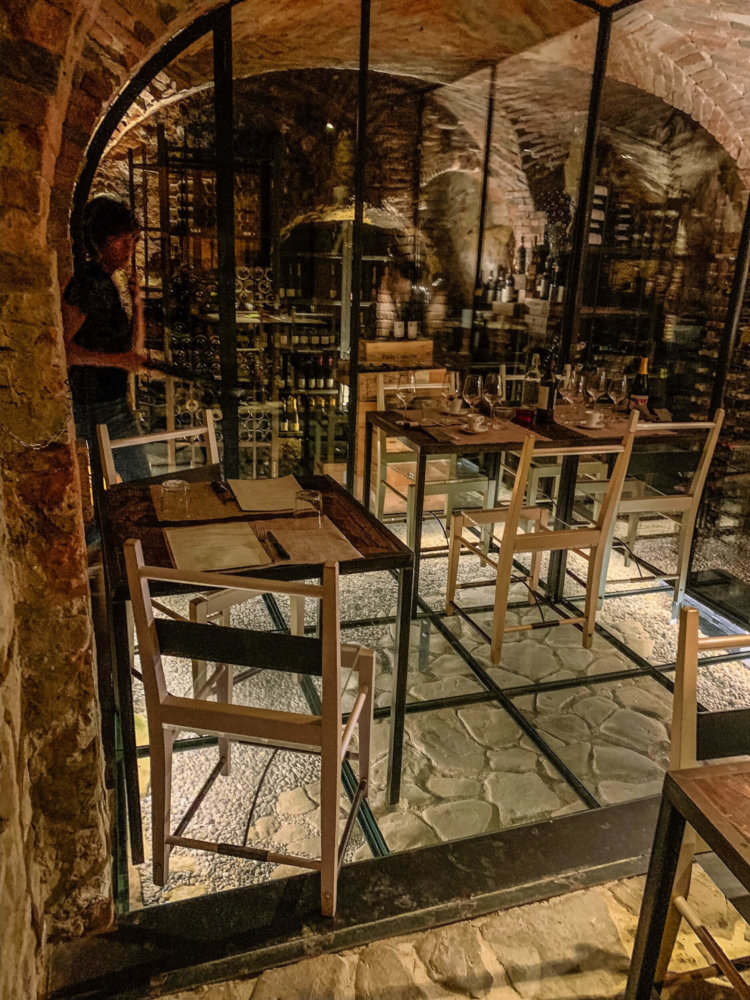 Le Case della Saracca glass dining room