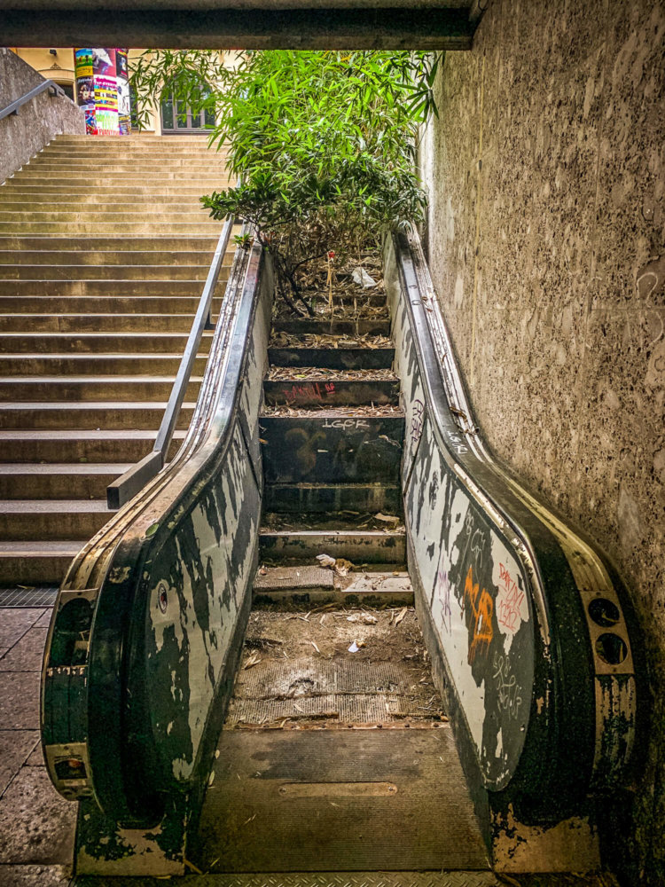 Maximilian Forum overgrown escalator