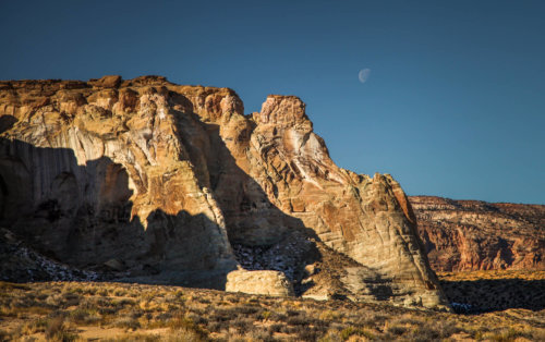 Amangiri canyons and moon