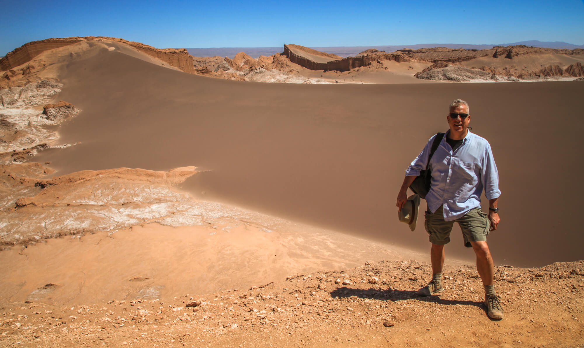 selfie in front of dune Death Valley Atacama