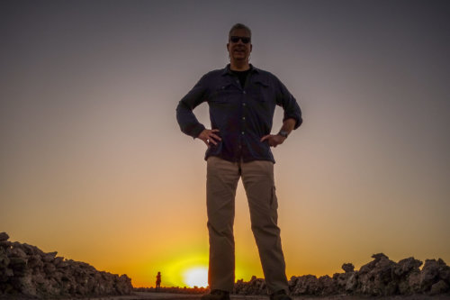 standing in sunset Salar de Atacama