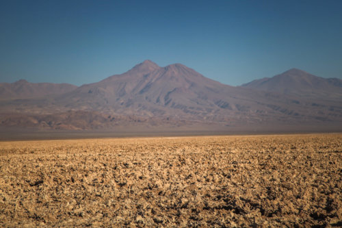 Volcano across Salar de Atacama