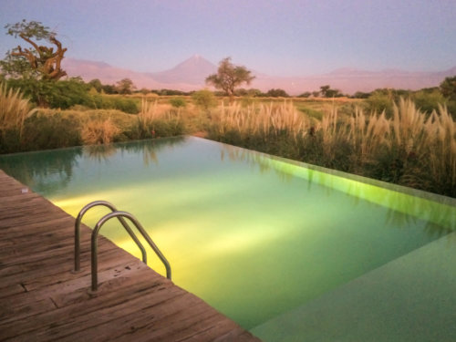 pool at dusk Tierra Atacama