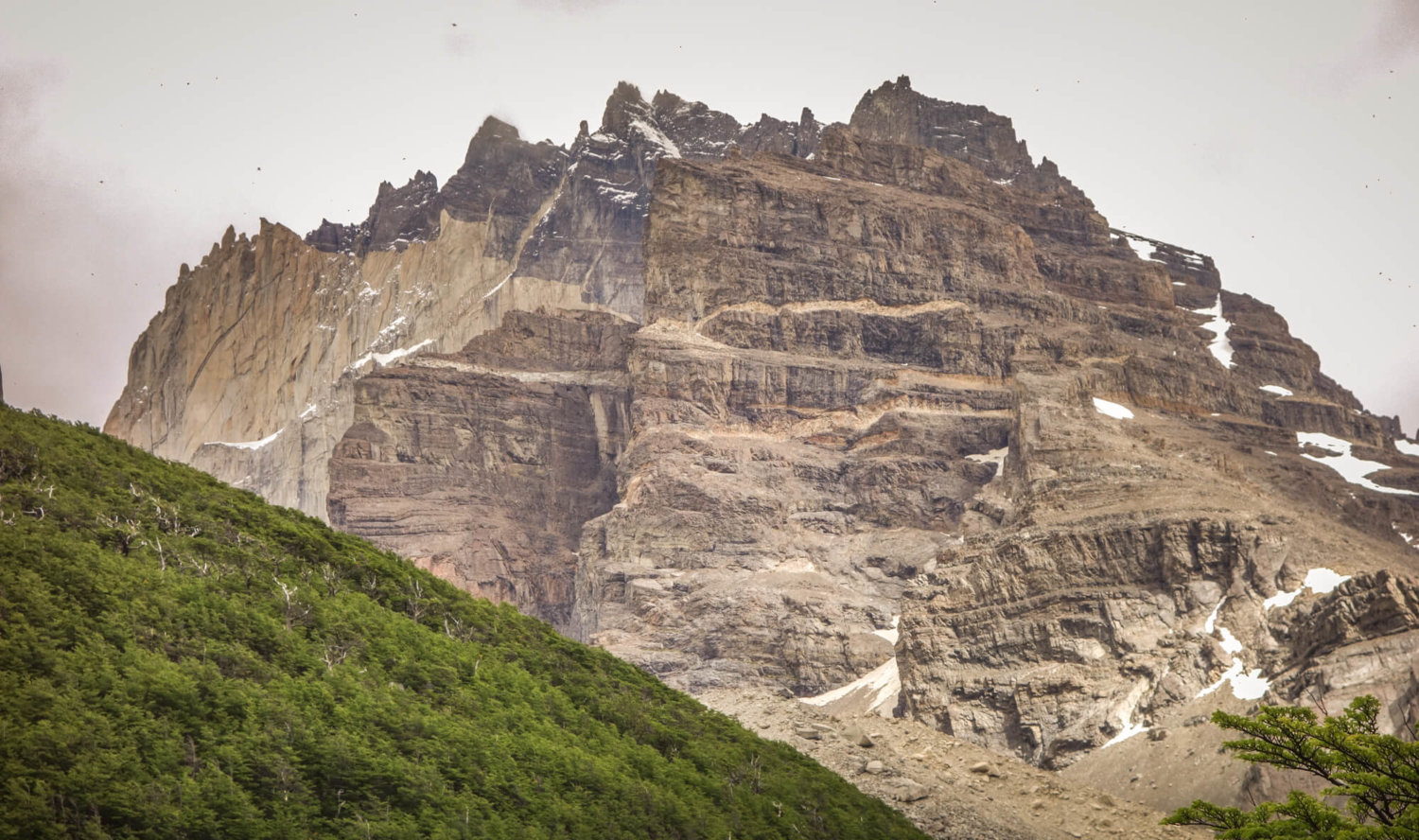 rocky cliff Torres del Paine