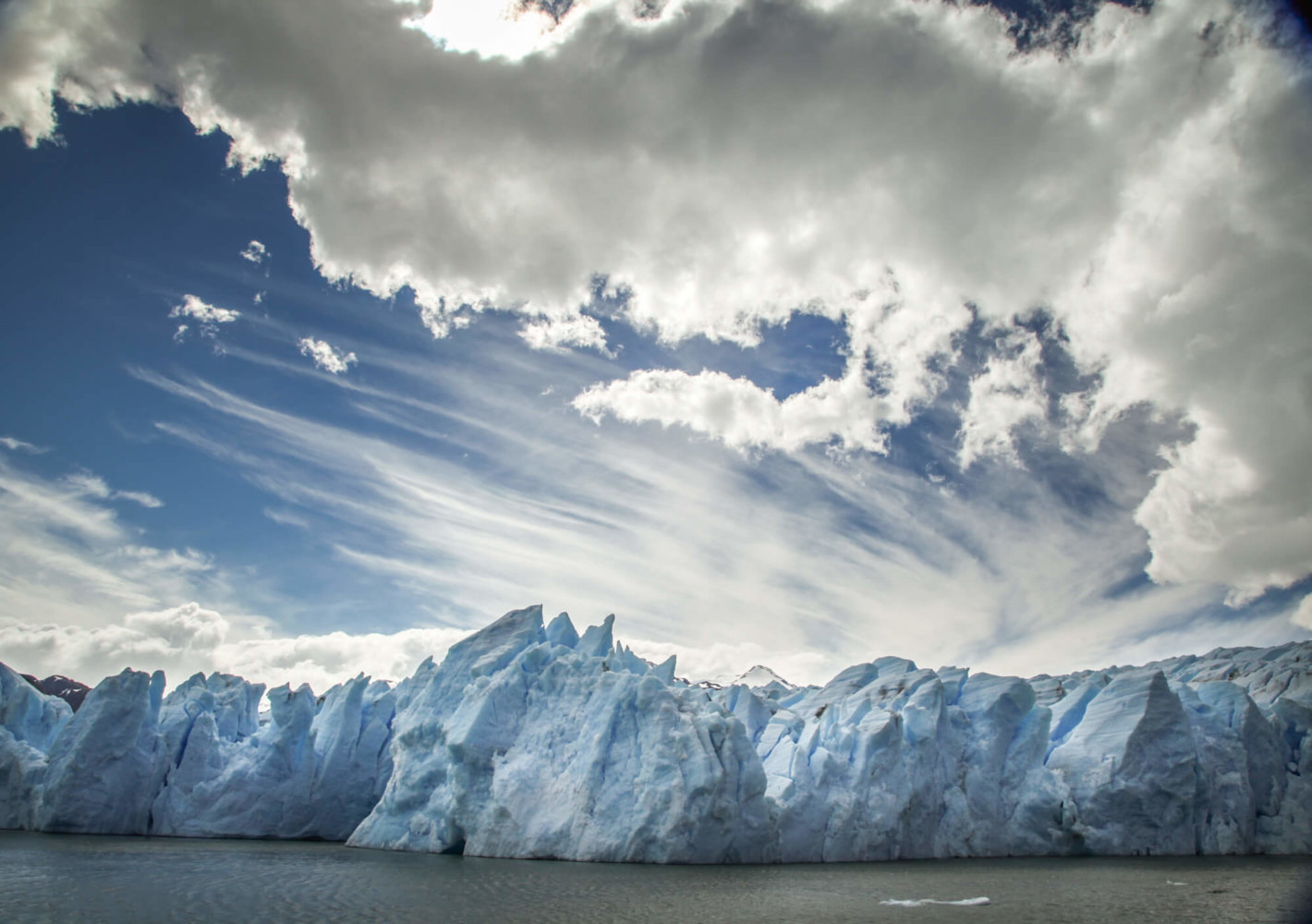 Grey Glacier with clouds Patagonia